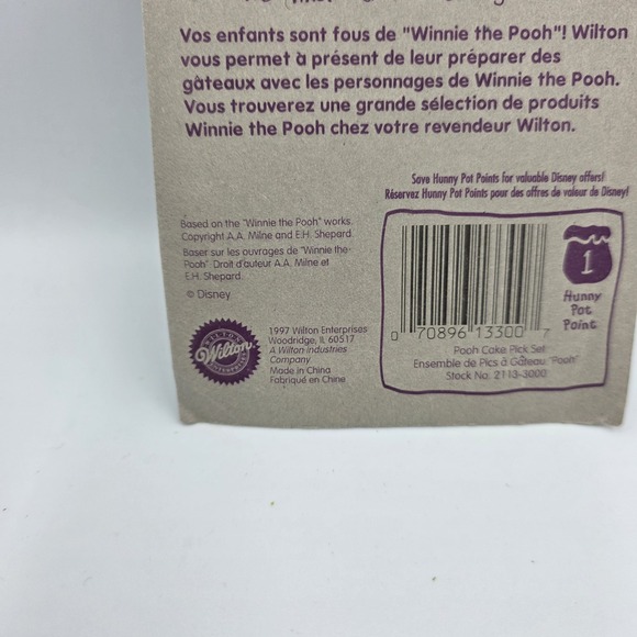 Wilton Winnie The Pooh Cake Pick Set 12 Cupcake Decorations Piglet Tigger 1997 - Picture 3 of 4